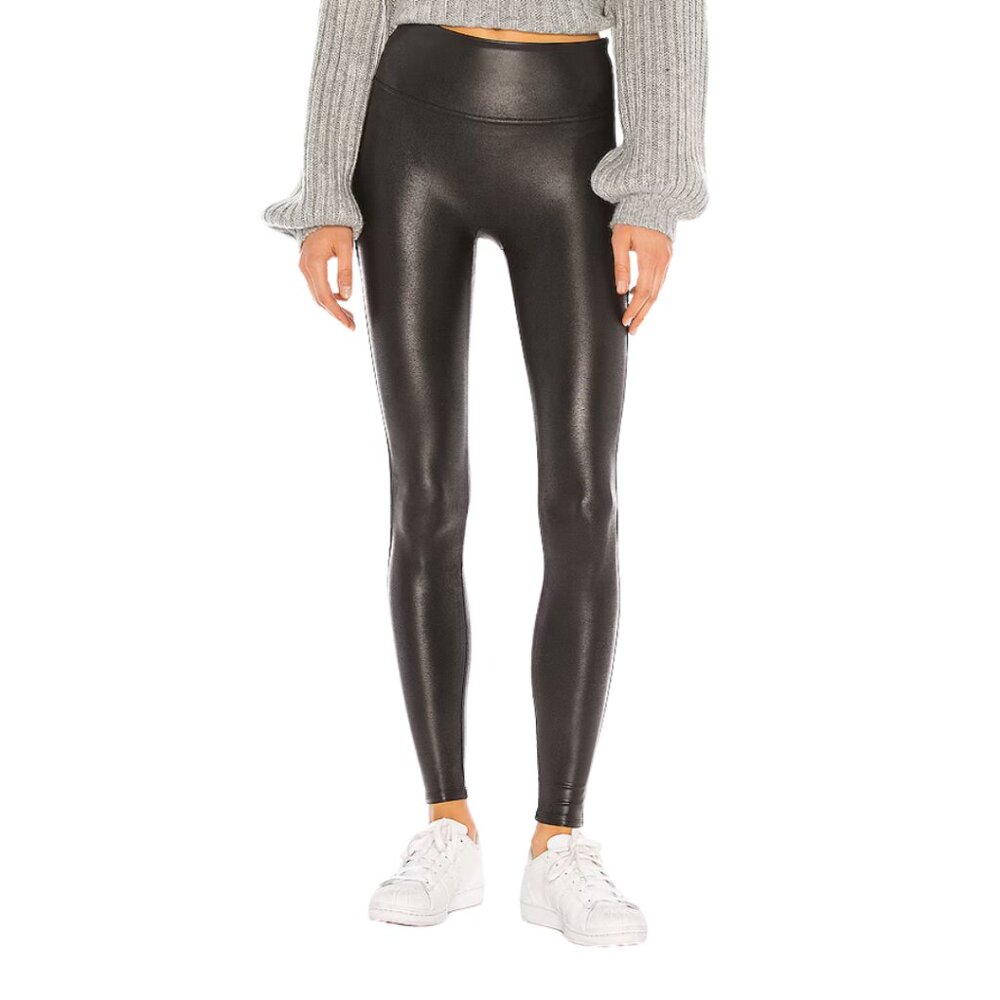 SPANX Black Faux Leather Women's Leggings (Medium)